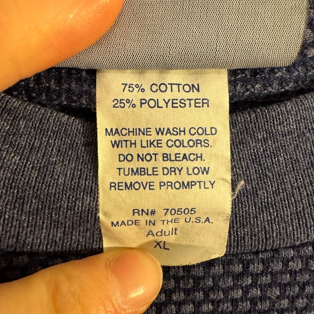 Rare Vintage 1996 Camel Blue Textured Pocket Tee Made USA XL Cotton Blend